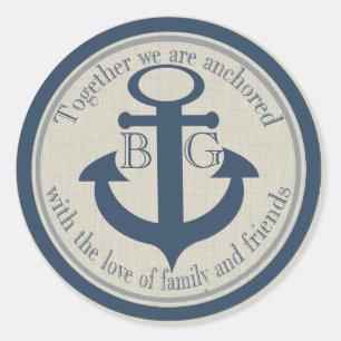 Anchored with Love Classic Round Sticker