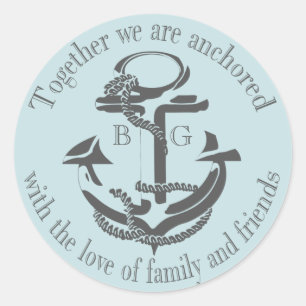 Anchored with Love Classic Round Sticker