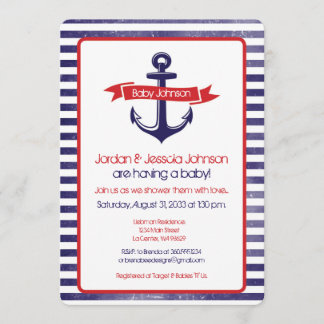 Anchor's Away Baby Shower Invitation