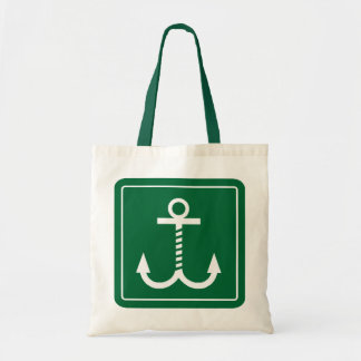 Anchors Away Budget Tote - Dark Green and White Bag