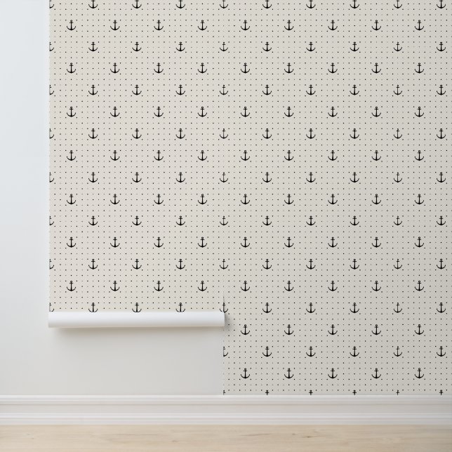Anchors Away!  Classic Nautical Anchor Pattern Wallpaper (Application)