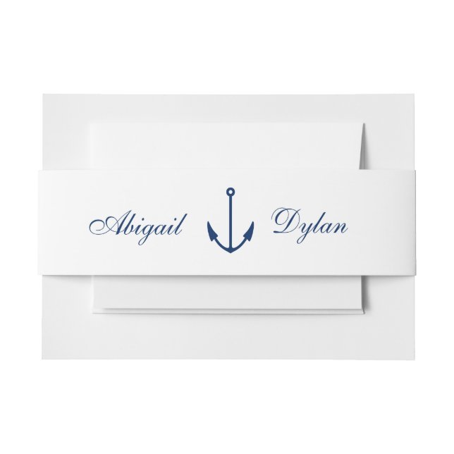 "Anchors Away"  Invitation Belly Band (Front Example)