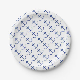 Anchors Away Paper Plates (Dark Print)