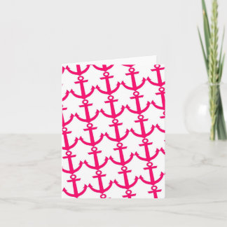 "Anchors Away" Pink Notecard