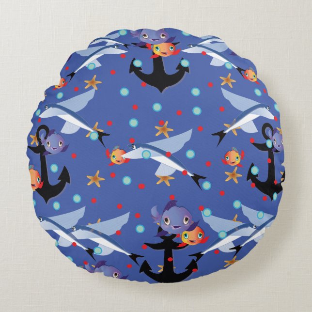 Anchors Away Round Cushion (Front)
