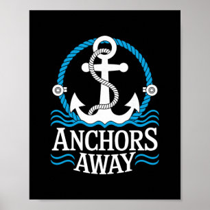 Anchors Away Shirt Couple Cruise Funny Cruise Ship Poster