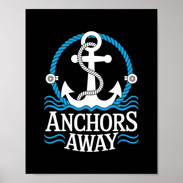Anchors Away Shirt Couple Cruise Funny Cruise Ship Poster (Front)