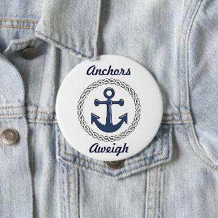 Anchors Aweigh 10 Cm Round Badge