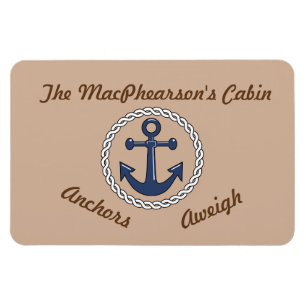 Anchors Aweigh Brown Stateroom Door Marker Magnet