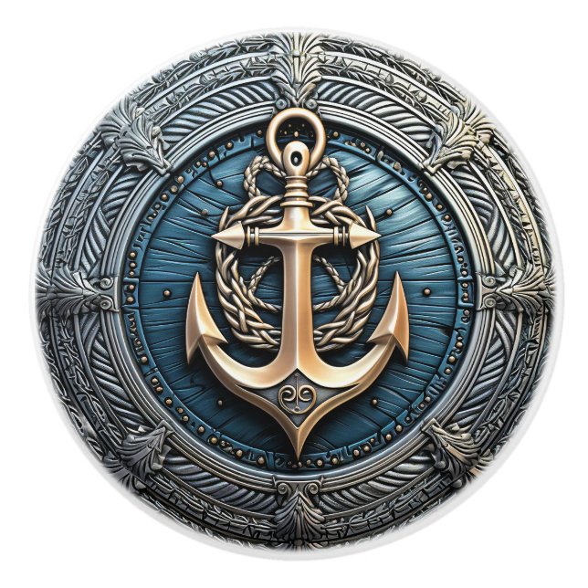 Anchors Aweigh  Ceramic Knob (Front)