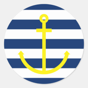 Anchors Aweigh Classic Round Sticker