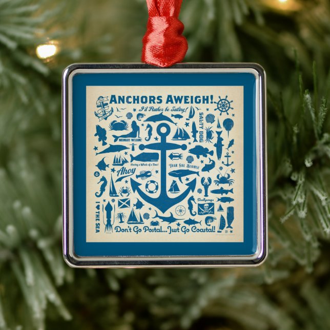 Anchors Aweigh! Metal Ornament (Tree)