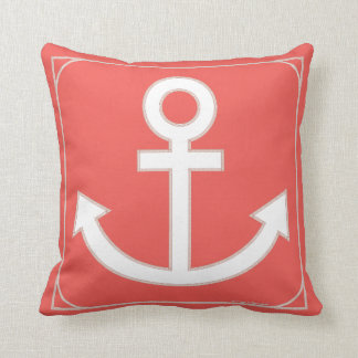 Anchors Aweigh Seafarer Pillow in Tangerine