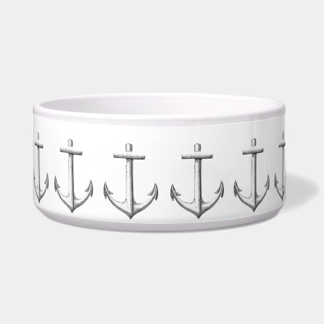 Anchors Ceramic Pet Bowl (Front)