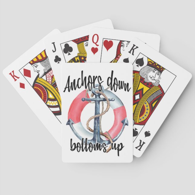 Anchors Down Bottoms Up Playing Cards (Back)