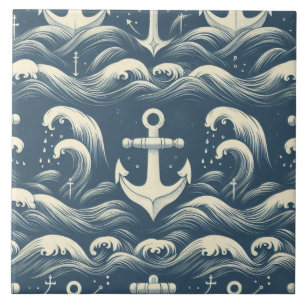 Anchors Down Deep Ceramic Tile