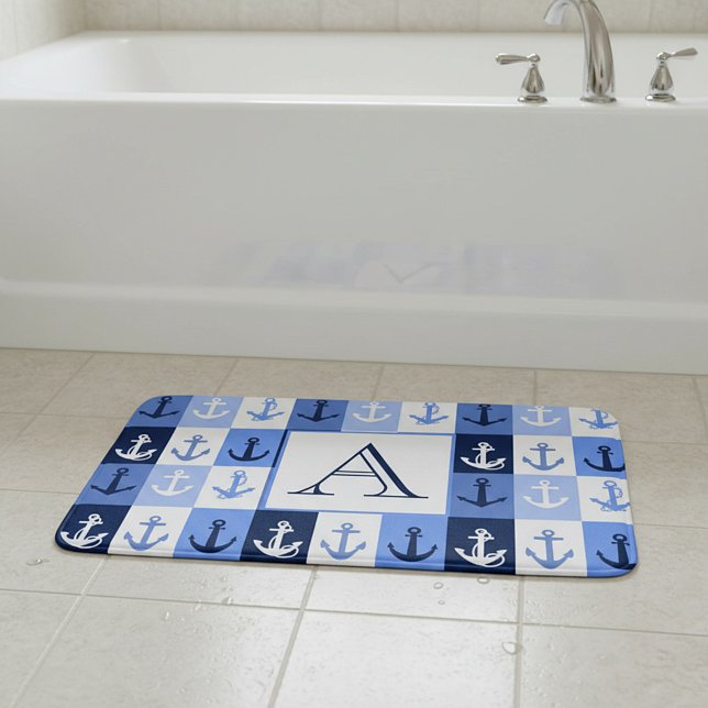Anchors  monogram bath mat (Creator Uploaded)