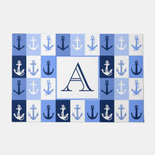 Anchors monogram doormat