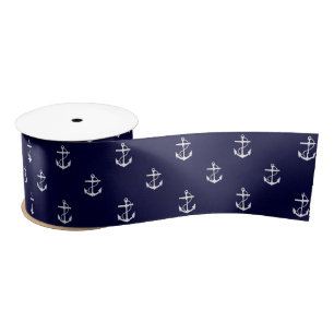 Anchors Nautical Satin Ribbon
