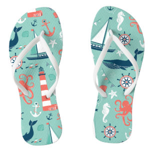 Anchors Nautical Sealife Thongs