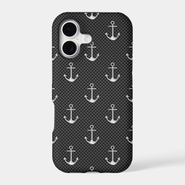 Anchors on Black Carbon Fiber Pattern (Back)