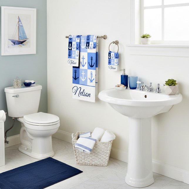 Anchors personalised bath towel set (Creator Uploaded)