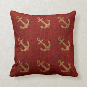 Anchors Rustic Red Cushion