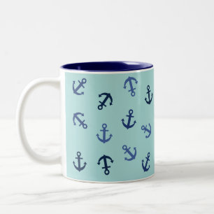 Anchors Summer Two-Tone Coffee Mug