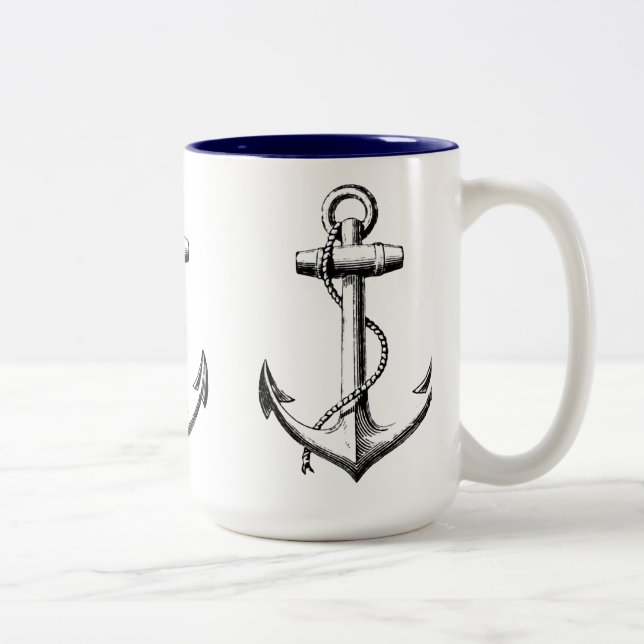 Anchors Two-Tone Coffee Mug (Right)