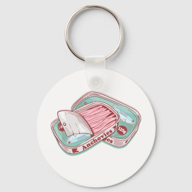 Anchovies in a tin can key ring (Front)