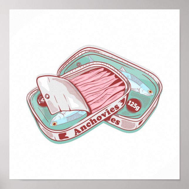 Anchovies in a tin can poster (Front)