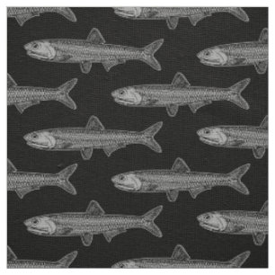 Anchovy Pattern - Black and 30% Grey Fabric