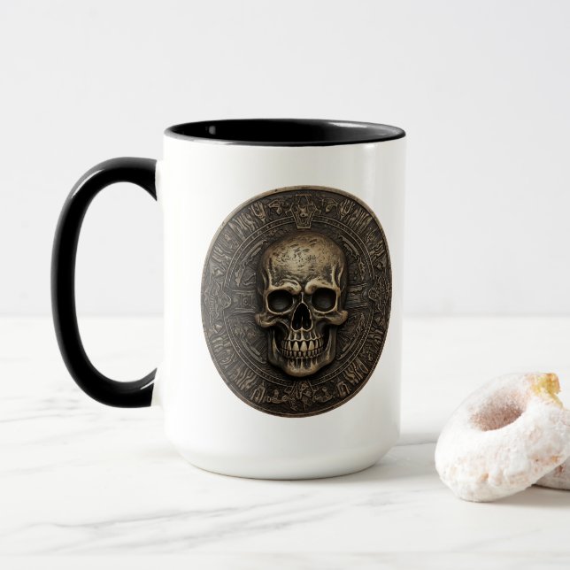 Ancient 3D Skull Coin Mug (With Donut)