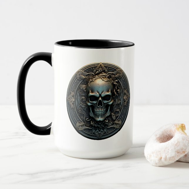 Ancient 3D Skull Coin Mug (With Donut)