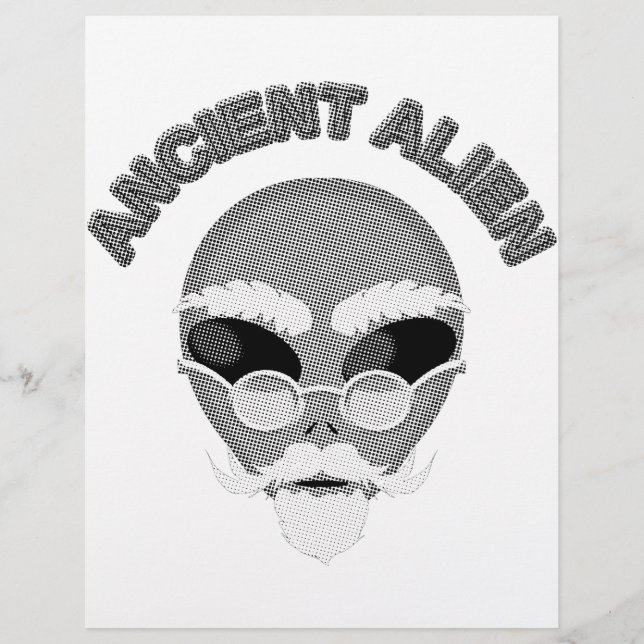 Ancient Alien Head Newsprint (Front)