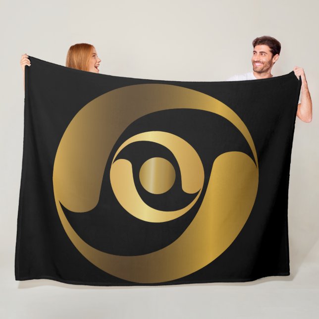 Ancient Alien Mysteries Gold Crop Circle Fleece Blanket (In Situ)