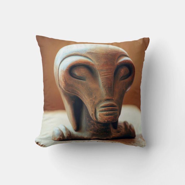 Ancient Alien Statue Cushion (Front)