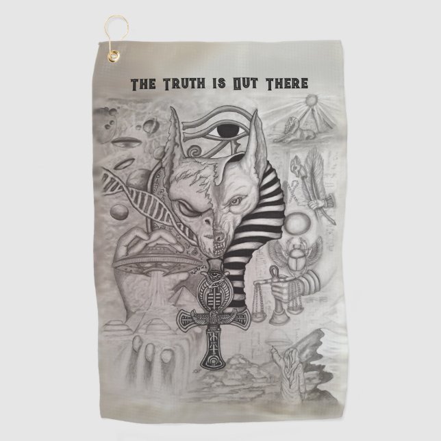 Ancient Aliens , Anubis Golf Towel (Front)