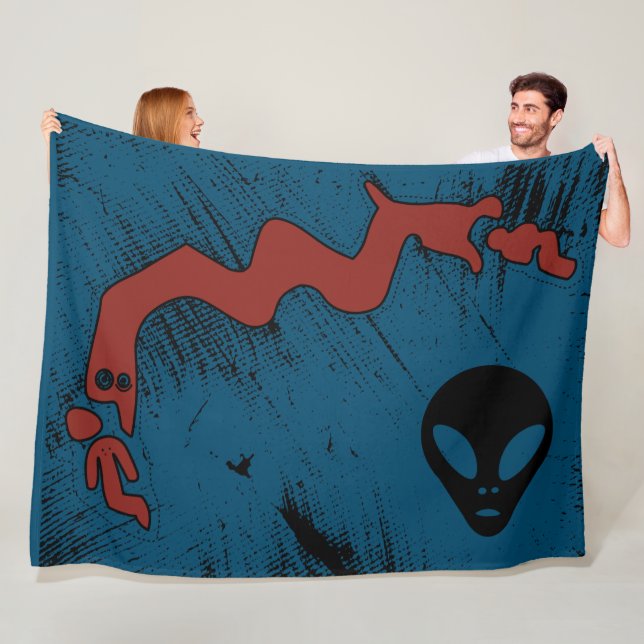 Ancient Aliens Crop Circles The Red Dragon Fleece Blanket (In Situ)