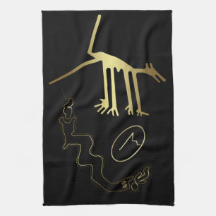 Ancient aliens or tribal art tea towel