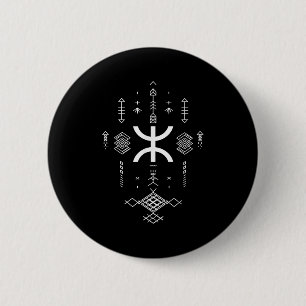 Ancient Amazigh Berber Women Tattoo  6 Cm Round Badge