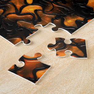 Ancient Amber Wobbly Mosaic Tiles Jigsaw Puzzle