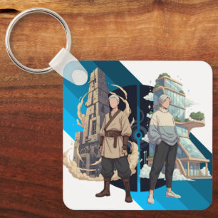 Ancient and Modern Architecture Contrast Art Key Ring