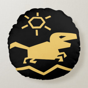 Ancient animal ancestors round cushion