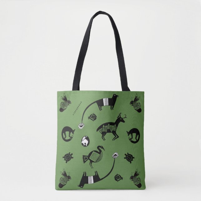Ancient animals: deer, bees, fox, etc tote bag (Front)