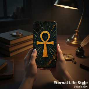 Ancient Ankh Sacred Mystique Gold Radiance iPhone 16 Plus Case