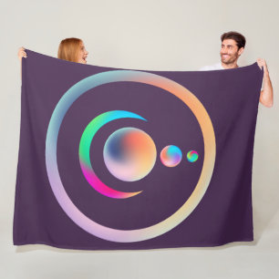 Ancient Art Alien Rainbow Crop Circles Fleece Blanket