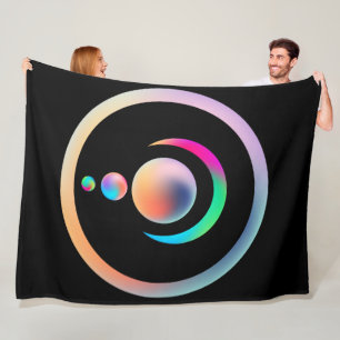 Ancient Art Alien Rainbow Crop Circles Fleece Blanket