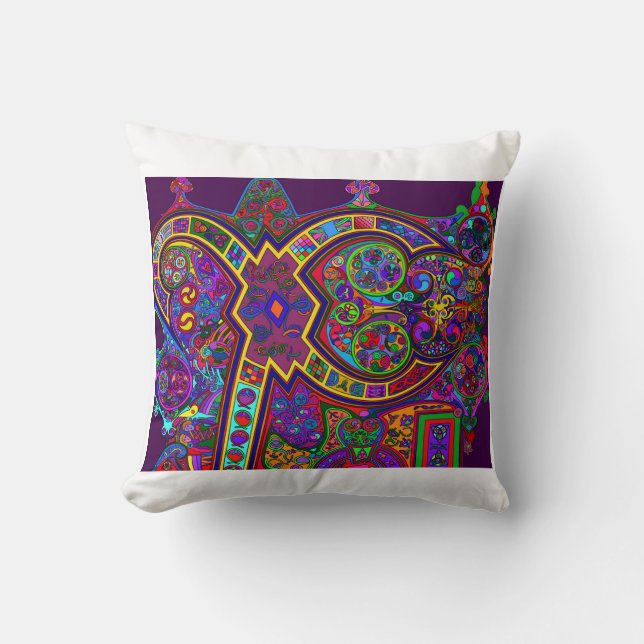 Ancient Art Inspired Throw Pillow (Front)