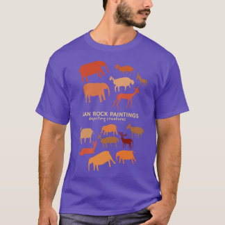 Ancient Art San rock paintings depicting creatures T-Shirt